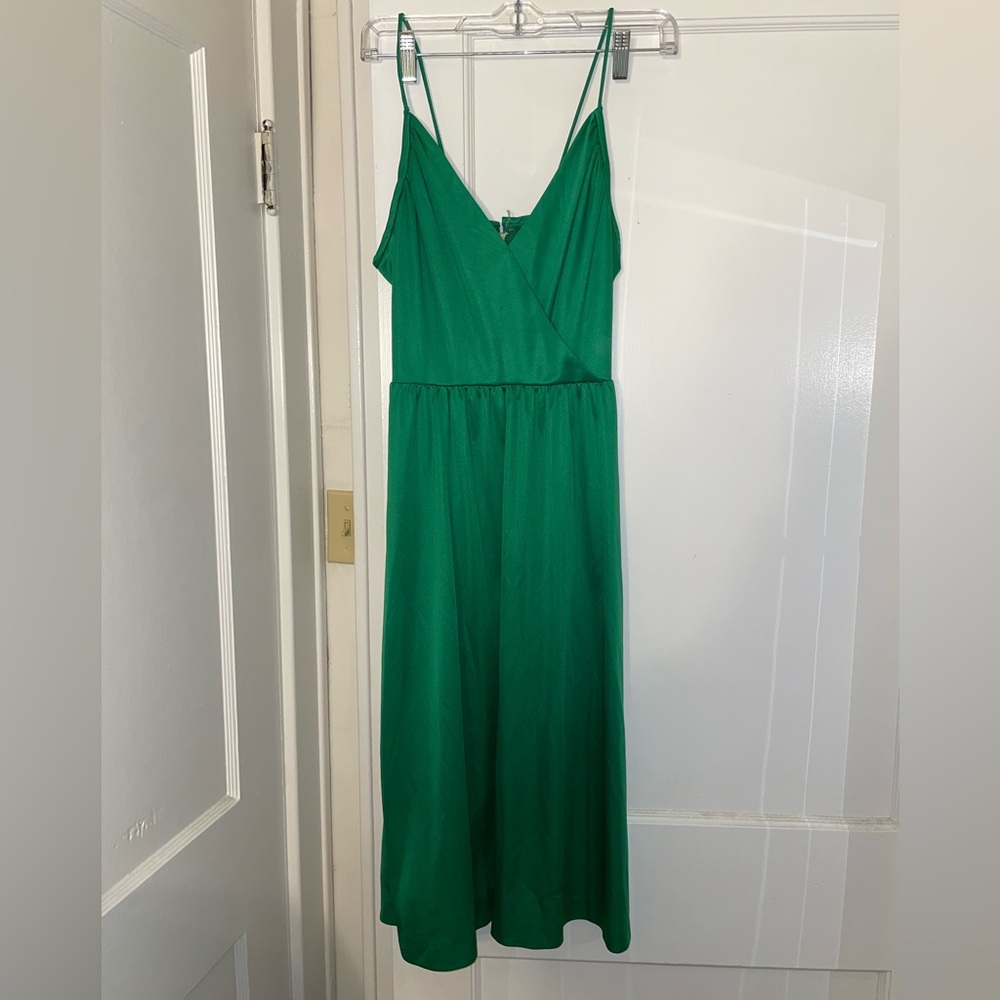 Green Spaghetti Strap Party Dress